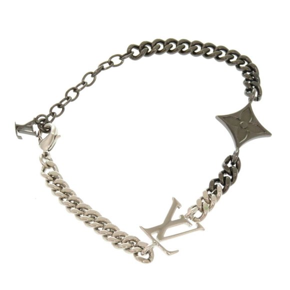 LOUIS VUITTON Jewelry - Louis Vuitton LV Instinct M00508 Silver Black Bracelet 0416 LOUIS VUITTON